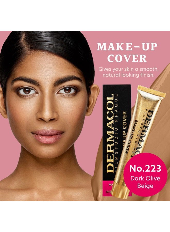 Dermacol كريم أساس تغطية كاملة | مكياج مقاوم للماء يدوم طويلاً SPF30 | سائل خفيف الوزن ومضاد للحساسية | تغطية الوشم، حب الشباب، البقع، تحت العين | 30غ (223) - Image 3